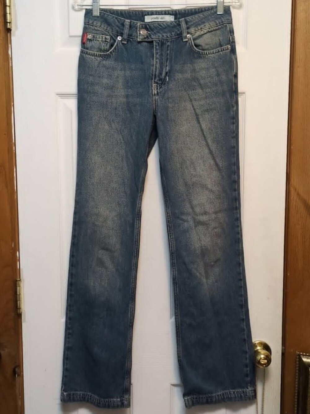 Peachy Denim UK Premium Blue Jeans Sz S 29x32 Stonewashed Straight Leg Mid Rise